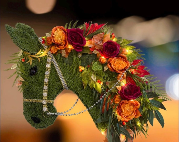 Featured listing image: Horse Wreath Home Decor with lights : Equestrian Stable Door