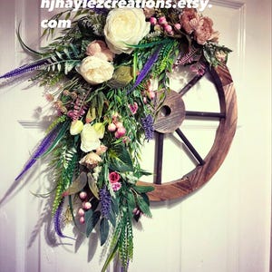 Cart  wheel Wreath, Horse Lovers home or stable yard Decor. great Gift Idea