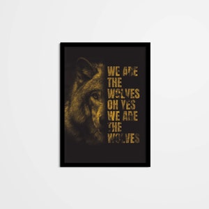 Unique Wolverhampton Wanderers Typographical Print: &#39;We Are the Wolves, Oh Yes We Are the Wolves&#39; with Majestic Wolf - Perfect for WWFC Fans