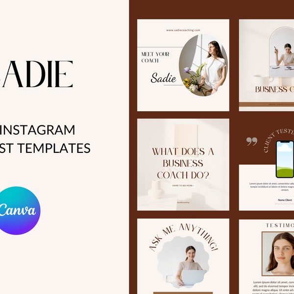 Instagram Post Templates for Canva | Coaching Instagram Templates | Business Coach | Social Media Posts | Creative Canva Templates | Coach