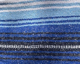 Blue Mexican Baja Blanket: Double-Sided Minky Fleece Throw