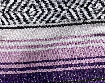 Cold Weather Mexican Blanket: Double Sided Minky Fleece | Soft Throw Blanket | PURPLE LAVENDER | Customize Minky Color