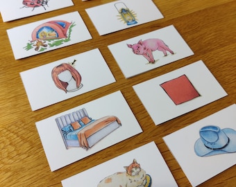 Matching Rhyming Pictures. Matching Rhyming Words, Rhyming Mat. All prepared, printed on card and laminated with rounded corners