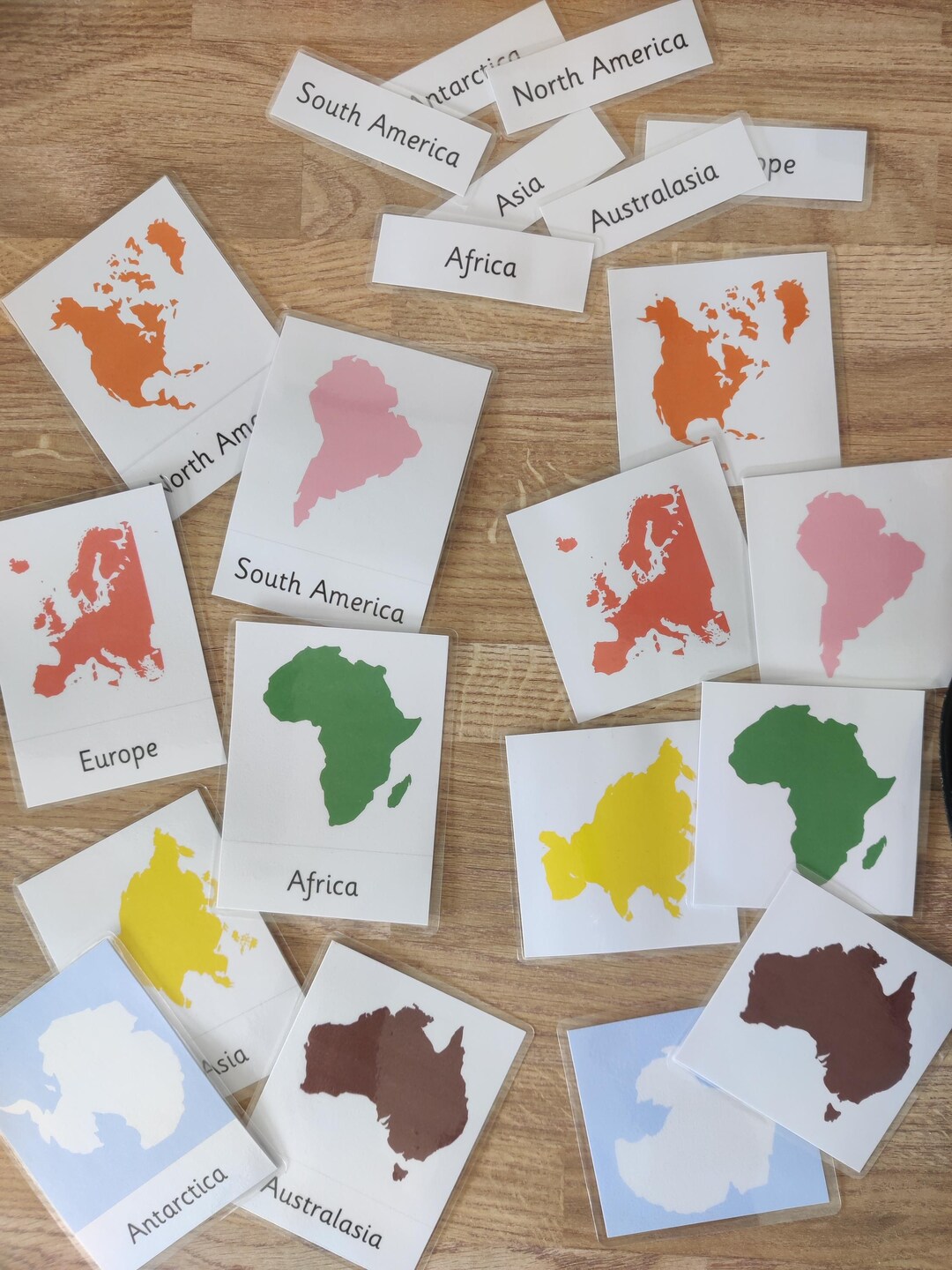 Montessori Continent Cards for Knowledge and Understanding - Etsy