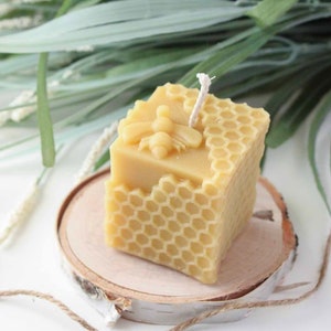 Beeswax Candle Honeycomb Cube | 100% Pure Beeswax Candle