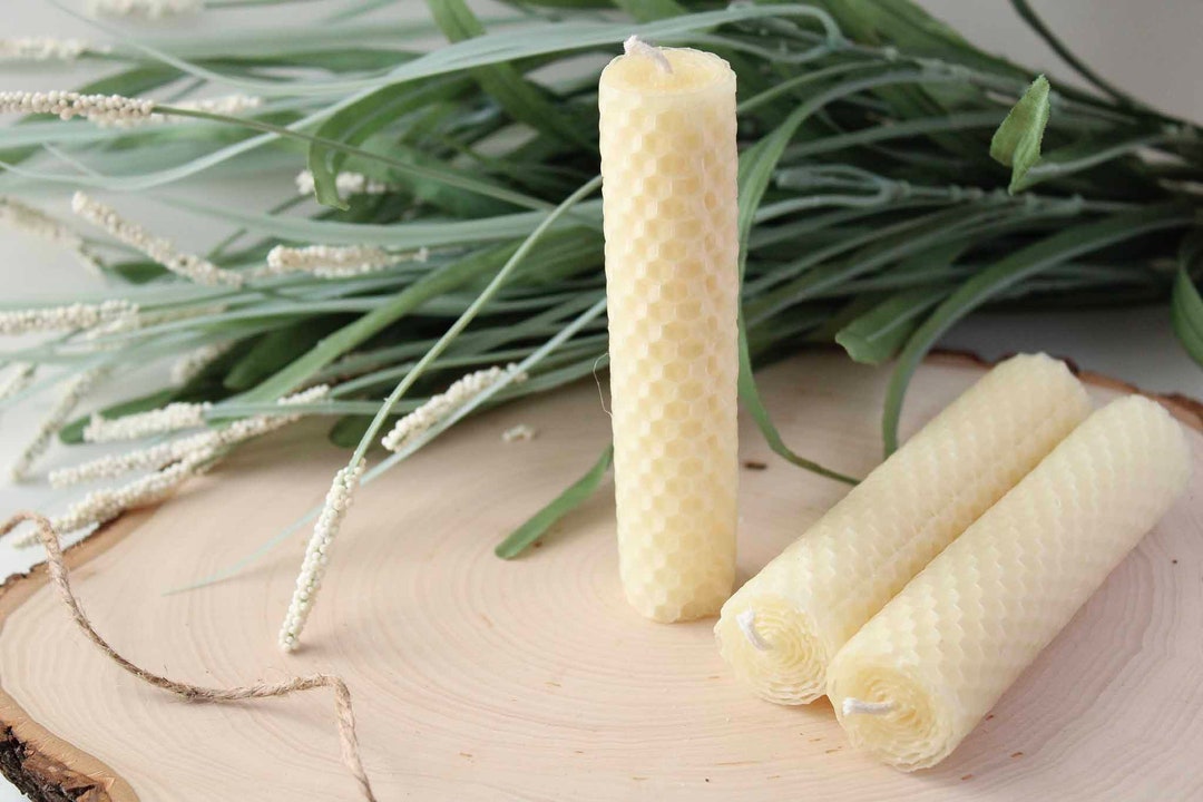 Rolled Beeswax Candle 3 Pack 100 Pure Beeswax Candle Etsy