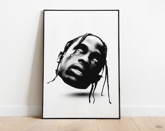 TRAVIS SCOTT portrait poster / Rap Music Poster / HipHop Wall Decor / Minimalism Art Decor / Printed on A3, A2, A1 or Digital