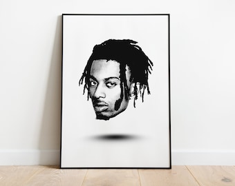 PLAYBOI CARTI inspiriertes portrait poster / Rap Music Poster / HipHop Wall Decor / Minimalism Art Decor / Printed in A3, A2, A1 Or Digital