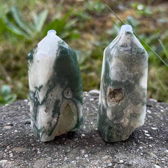 モスアゲート ドゥルージーポイント - Etsy 日本