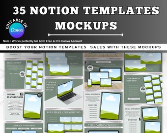 Etsy Listing MockUp Templates for Notion Etsy Mock Up Digital Product Mock Up Canva Listing Templates Notion Template Mockup 2700X2025 |