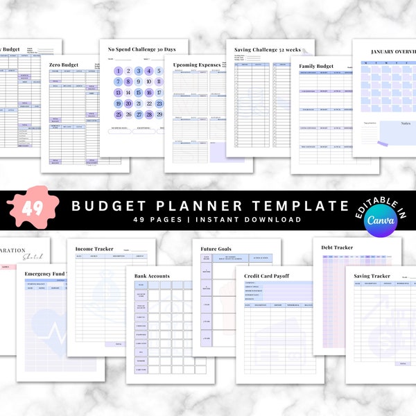 Editable Financial Planner Printable Budget Planner Finance Savings Tracker Binder Monthly Debt Bill Tracker Expenses Tracker Pdf A5 A4