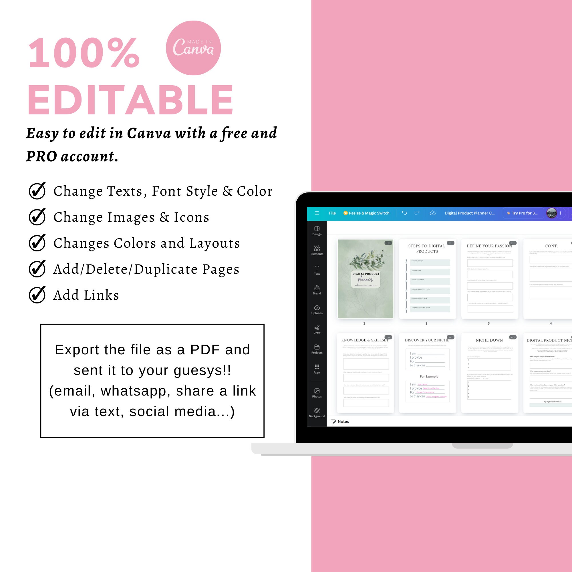 Digital Product Planner Canva Template With Master Resell Rights and ...