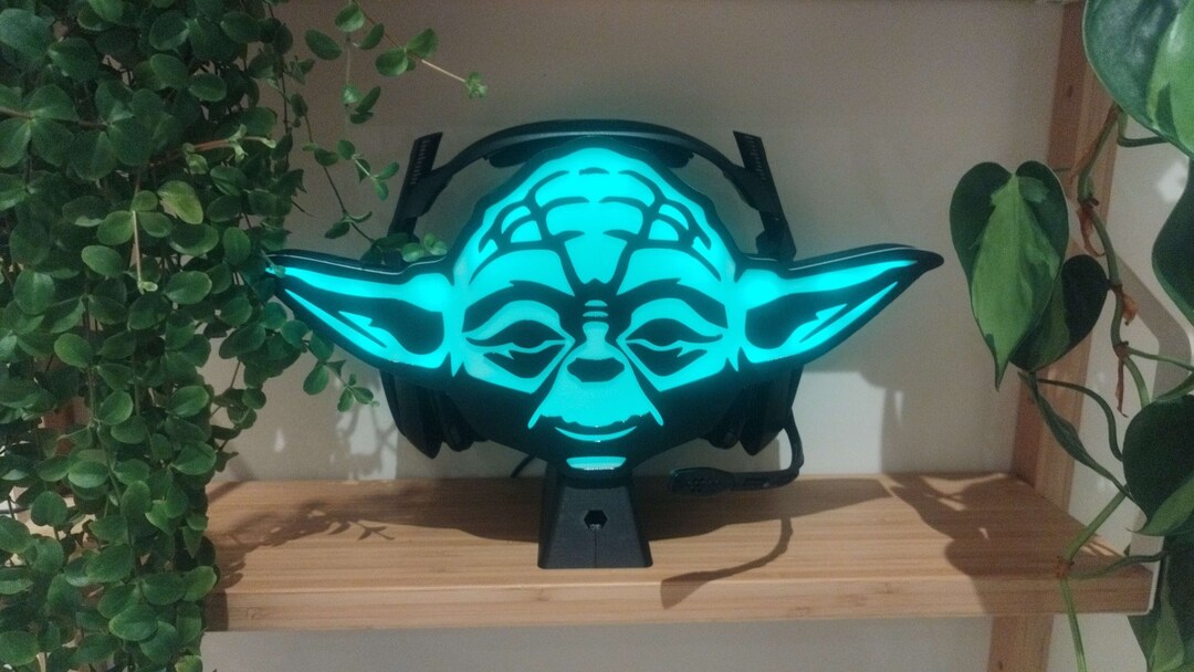 Baby Yoda Headset Holder With Light Etsy