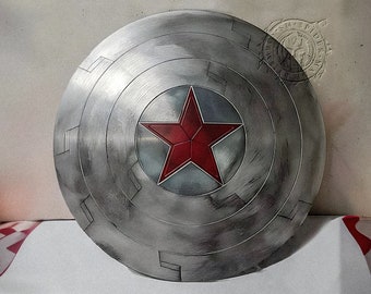 Escudo de diseño personalizado de Capitán América Bucky, decoración coleccionable, disfraz de leyenda, regalo único para fanáticos, soldado de invierno, regalo para colgar en la pared de la oficina en casa