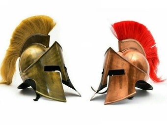 Handmade Steel Spartan Helmet, King Leonidas Replica, Functional 300 Movie Helmet