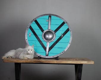 Escudo vikingo de madera de Lagertha hecho a mano / Decoración nórdica, accesorio de cosplay