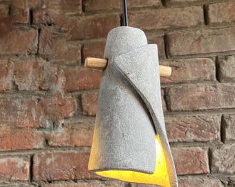 Handmade Concrete Pendant Light – Modern Industrial Hanging Fixture