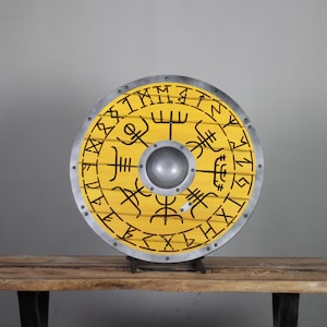 Escudo vikingo Vegvisir hecho a mano: decoración nórdica, caballero del Valhalla