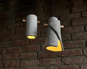Handmade Concrete Pendant Light Set – Modern Industrial Hanging Fixtures
