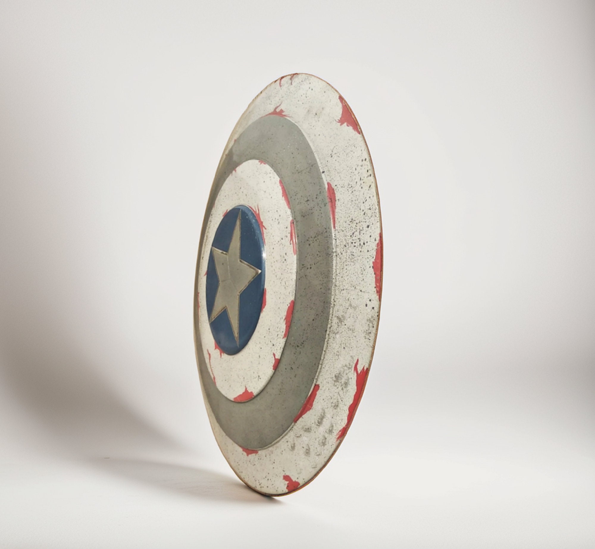 キャプテンアメリカ盾　ダメージ加工 (プラスチック製) キャプテン・アメリカの盾 メタル製 キャプテン・アメリカのコスプレ用
