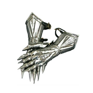 Handcrafted New Medieval Gauntlet Pair Accents Knight Etching Steel Gauntlet Gloves Medieval Nazgul Roleplay Costume gloves gauntlets