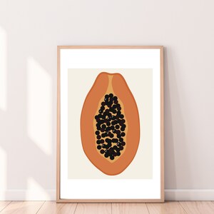 Papaya Dekor,Dopamin Dekor,Tropische Raumdekor,Papaya Poster,Küche druckbare Wandkunst,Küche Wanddekor,Fruit print,Aesthetic,Unique