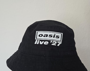 Oasis Live '27 Bucket Hat | Black Cotton Tour Merch (One Size)