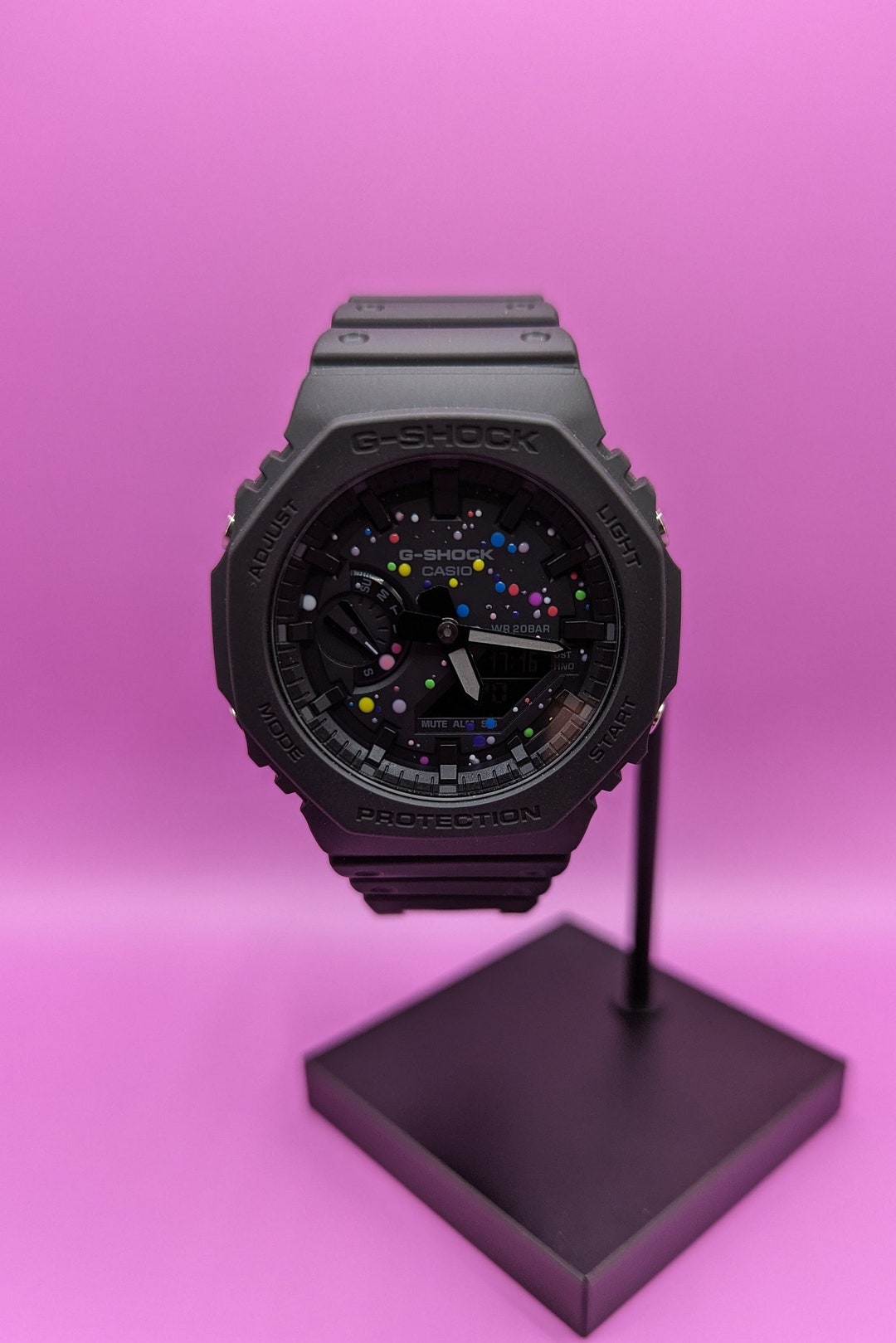 Custom Casio G-shock Painted by Hand - Smarties - GA-2100 Casioak