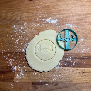 Polymer, clay, fondant or dough LGBTQ Enby loves Enby (non-binary) cutter/embosser with 6.5cm embossing