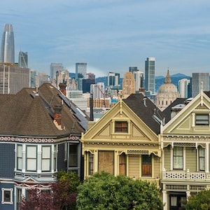 Colorful Painted Ladies San Francisco - Canvas, Aluminum, Acrylic Art photo prints