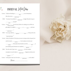 Mad Libs Bridal Shower Game | Bride Mad Libs | Bridal Shower Ideas | Hen Do Games | Games for Bridal Showers | Bachelorette Party Games