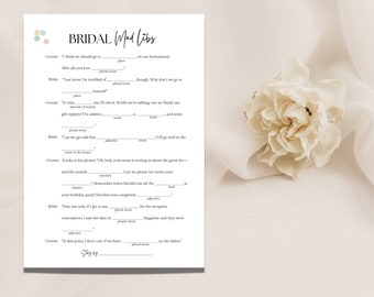 Mad Libs Bridal Shower Game | Bride Mad Libs | Bridal Shower Ideas | Hen Do Games | Games for Bridal Showers | Bachelorette Party Games