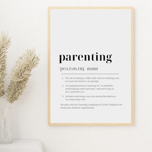 Parenting Definition Digital Download | Funny Word Posters | Dictionary Word Poster | Dictionary Print | Word Definition