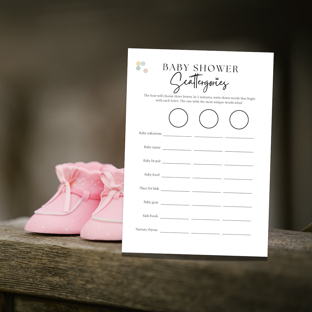 Scattergories Baby Shower Game Baby Shower Scattergories Baby Shower