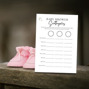 Scattergories babyshowerspel | Verstrooiing babyshower | Ideeën voor babyshowers | Spelletjes voor babyshowers | Afdrukbare items babyshower