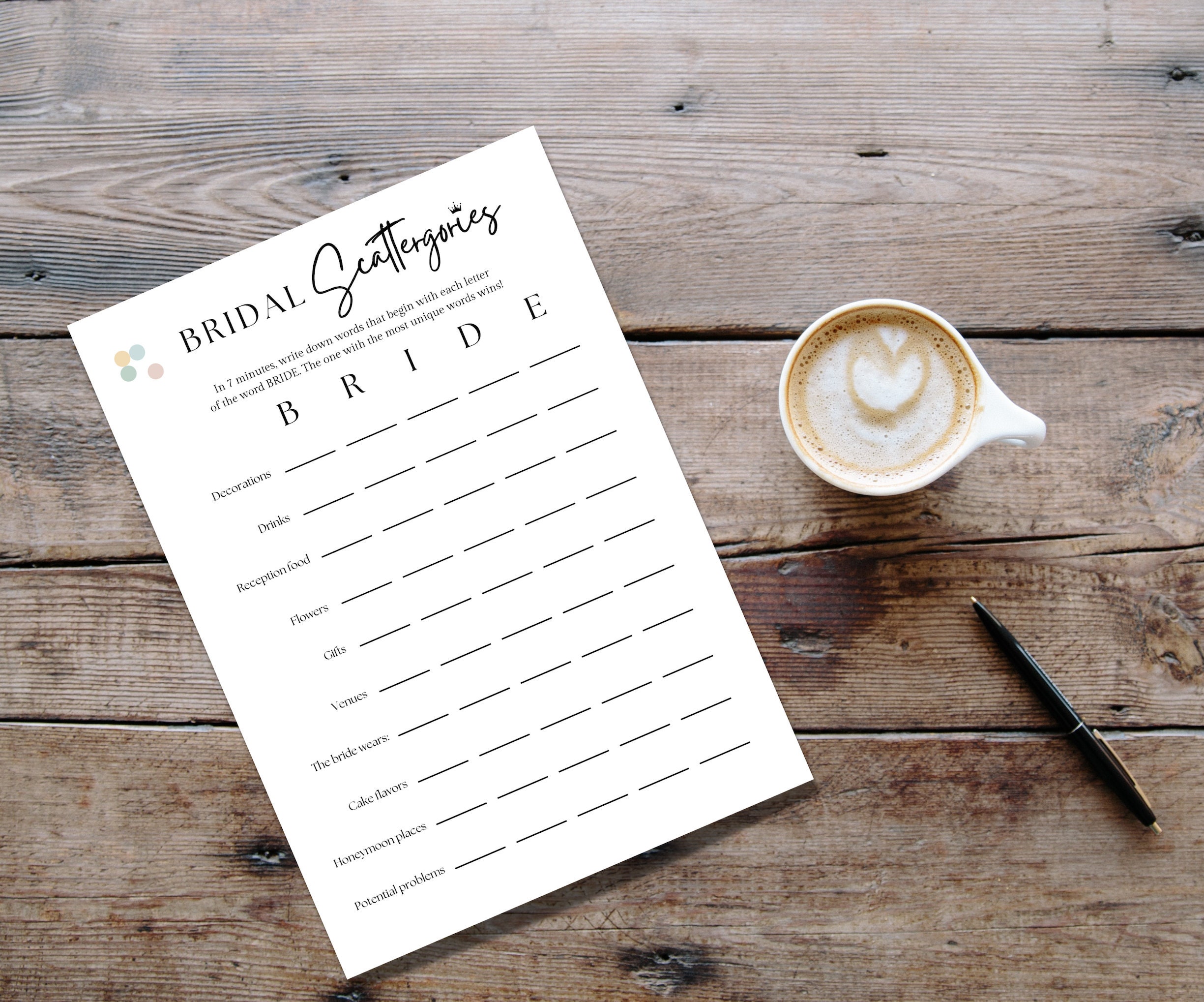 Scattergories Bridal Shower Game Wedding Scattergories Bridal Shower