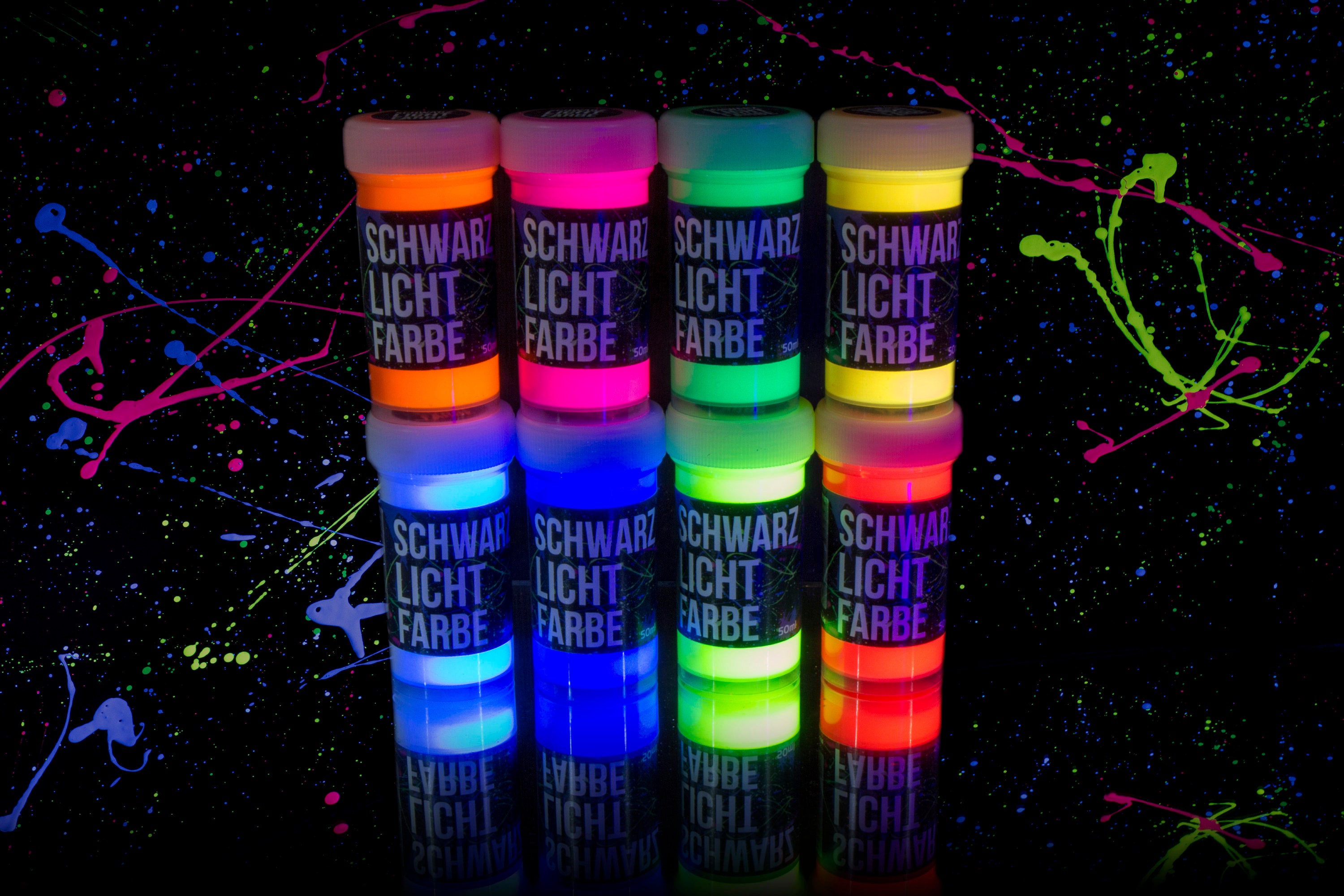 neon nights 8 x Black Light Paints Neon UV Fluorescent Wall Paint – Marks  Mandalas