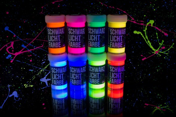 UV BLACK LIGHT BODY PAINT NEON FLUORESCENT GLOW AIRBRUSH PARTY RAVE NEON 16  OZ