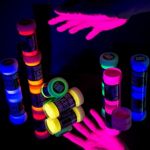 UV Body Paint 8x50ml leuchtende Körpermalfarbe Neon Body Paint Black Light Body Paint Schwarzlicht Körperfarbe UV Schminke Bild 2