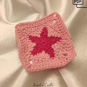 Star Crochet Granny Square Pattern | Easy to follow Star Granny Square | Perfect for Blankets, Cardigans, and More | Beginner-Friendly