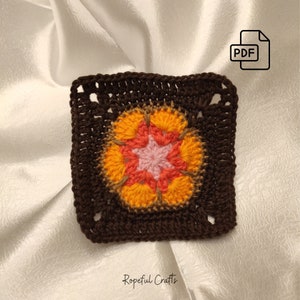 Easy-to-Follow African Flower Crochet Granny Square Pattern | Perfect for Blankets, Cardigans, and More | Basic PDF Instructions Included
