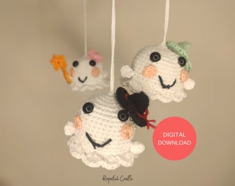 Haakpatroon Halloween-minispook: hangende autodecoratie (digitale pdf)