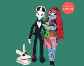 Jack Skellington Crochet Pattern: Sally & Zero Amigurumi Kit (PDF)
