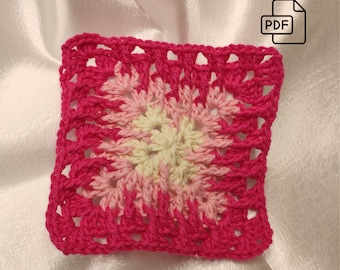 Crochet Mosaic Granny Square Pattern: 3D Motif Afghan (PDF Pattern)