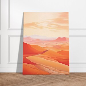 Desert Landscape Canvas | Minimalist Warm Tones Wall Art | Serene Southwest Decor for Living Room, Bedroom, or Office