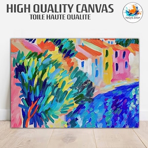 Henri Matisse Tableau paysage de Collioure - Cadre Matisse, peinture art abstrait coloré vue de Collioure,  peintre Français
