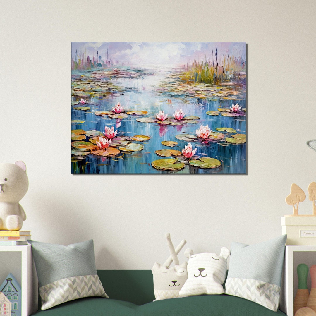 Monet Water Lily Canvas - Monet Painting, Water Lilies Wall Art ...