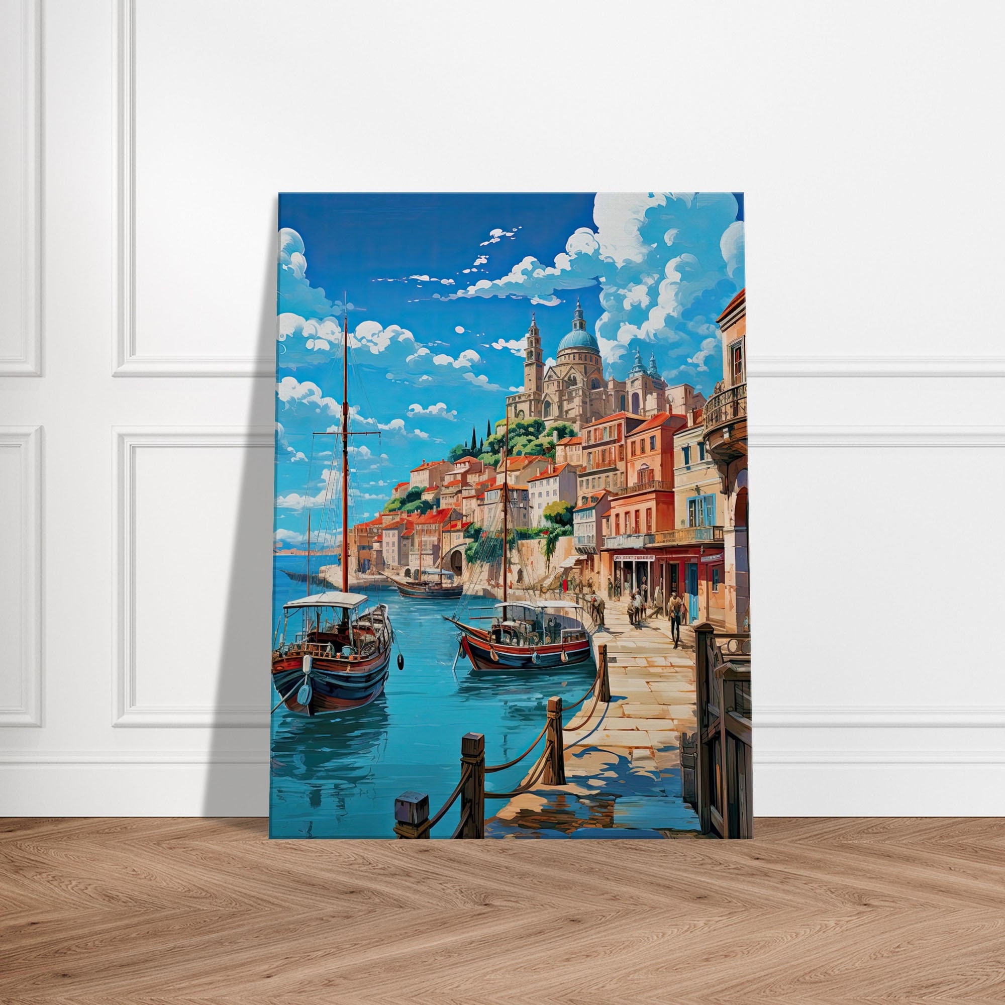 Marseille Port Canvas | French Coastal Art | Scenic Mediterranean Wall Decor for Living Room, Bedroom, or Office