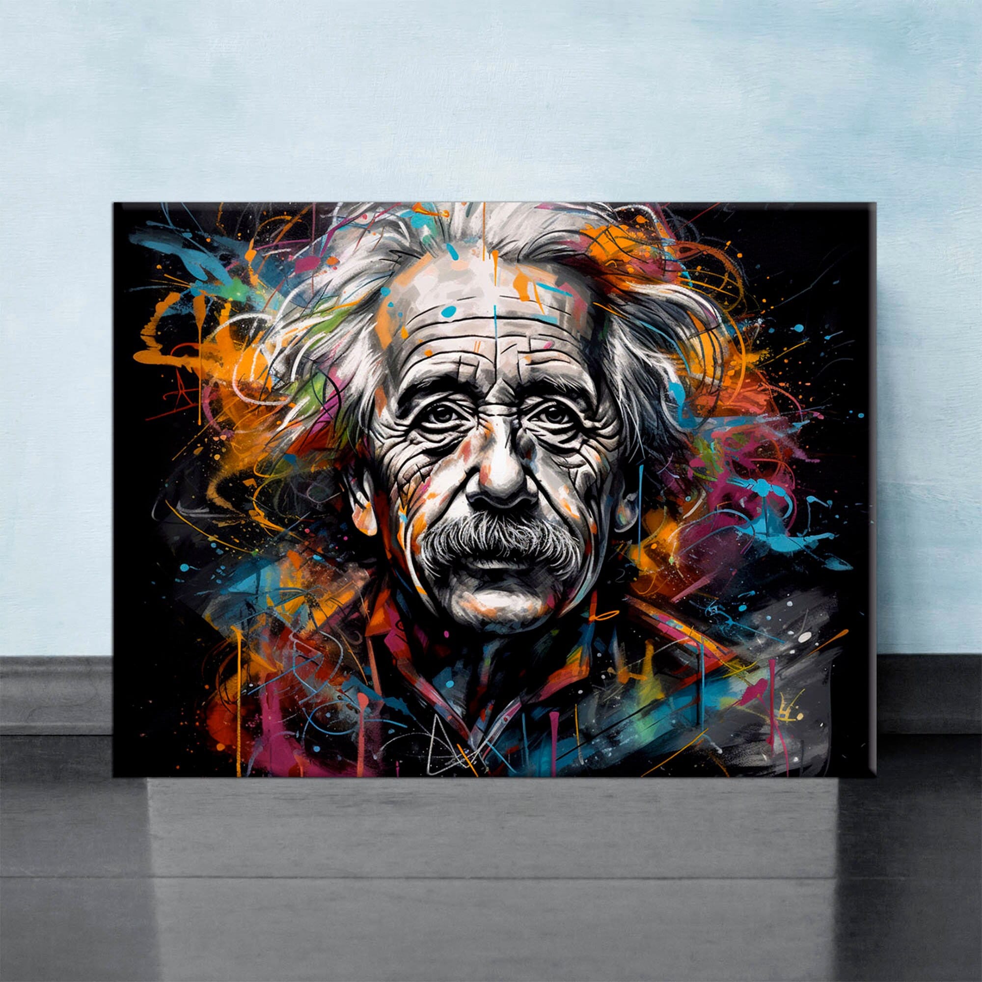 版画 roamcouch Einstein Albert Einstein Graffiti Portrait - Celebrity Decorative Canvas
