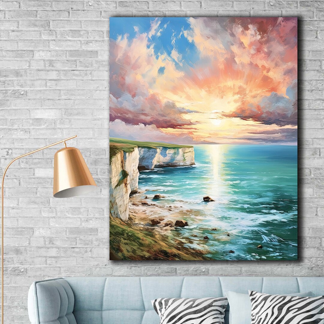 Etretat Canva Print, Normandy Canva Print, Landscape Canvas Wall Art ...